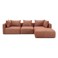 Hangover 4-Piece Contract-Grade Textured Fabric Modular Sectional