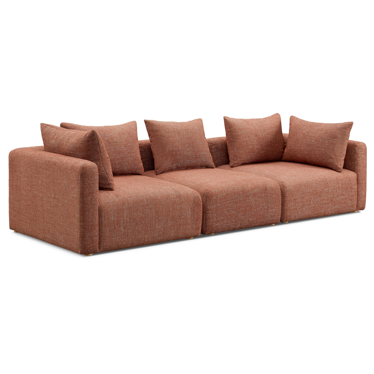 Hangover 112.5" Textured Fabric Sofa — Red null
