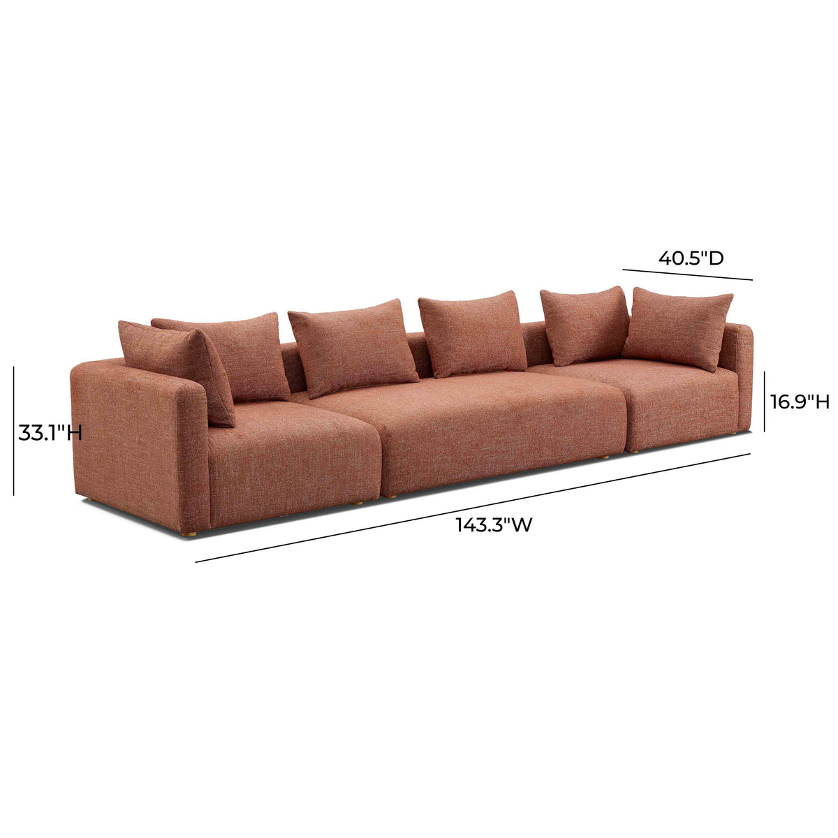 Hangover 145" Contract-Grade Textured Fabric Long Sofa