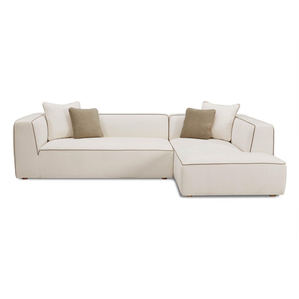 Tristine 2-Piece Cream Contract-Grade Linen L-Shaped Sectional