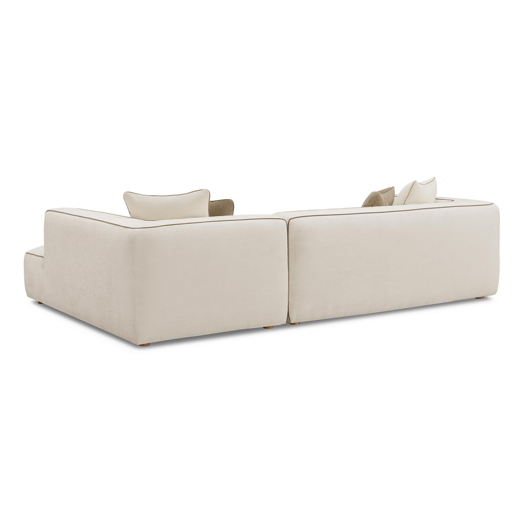 Tristine 2-Piece Cream Contract-Grade Linen L-Shaped Sectional