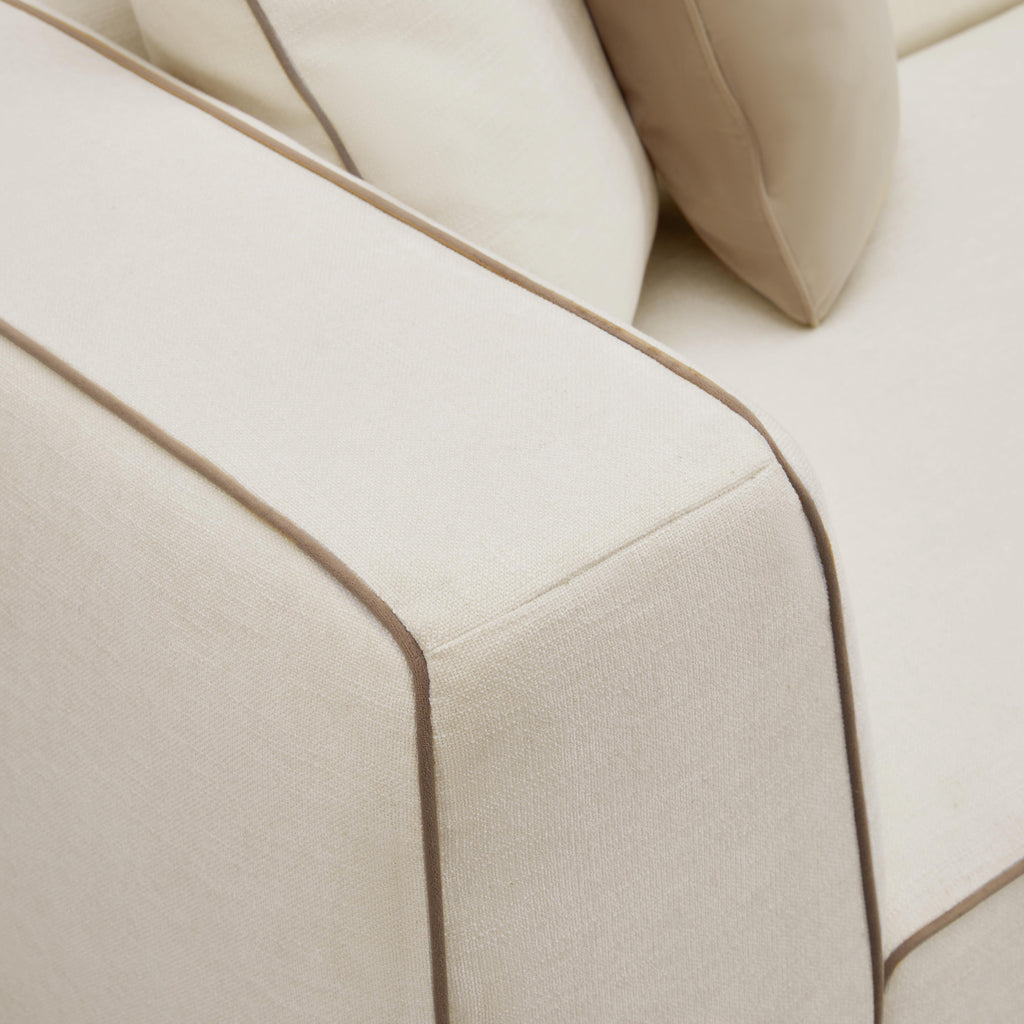 Tristine 2-Piece Cream Contract-Grade Linen L-Shaped Sectional