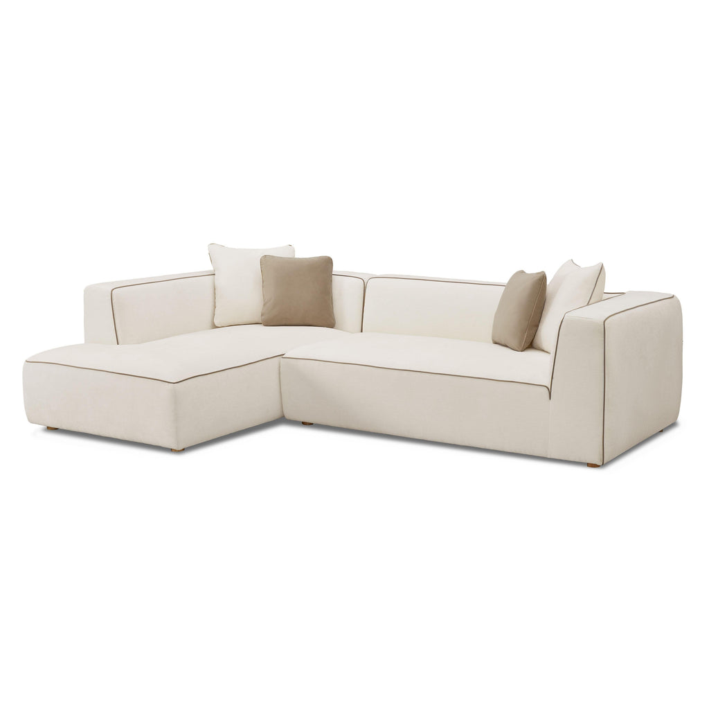 Tristine 2-Piece Cream Contract-Grade Linen L-Shaped Sectional