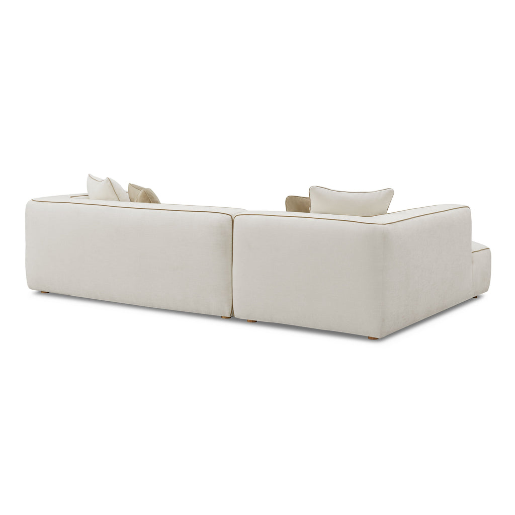 Tristine 2-Piece Cream Contract-Grade Linen L-Shaped Sectional