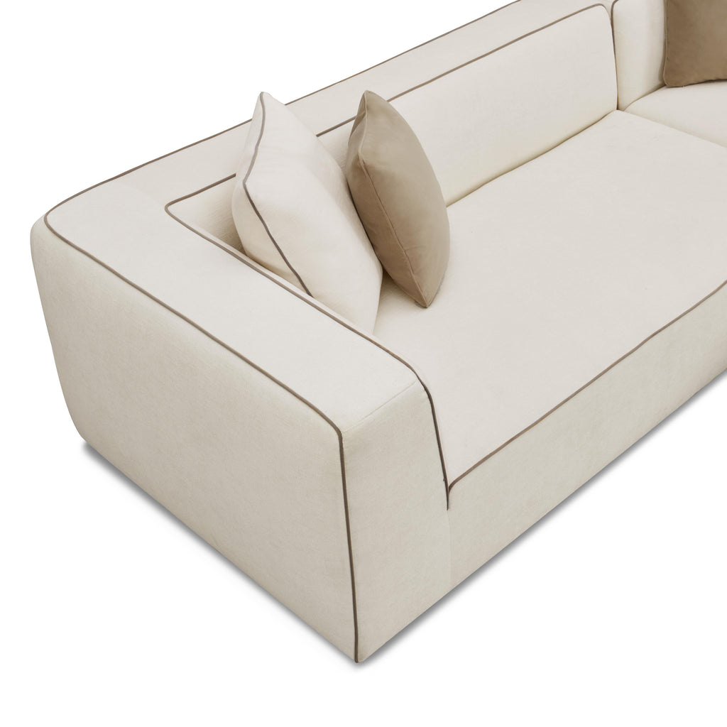 Tristine 2-Piece Cream Contract-Grade Linen L-Shaped Sectional