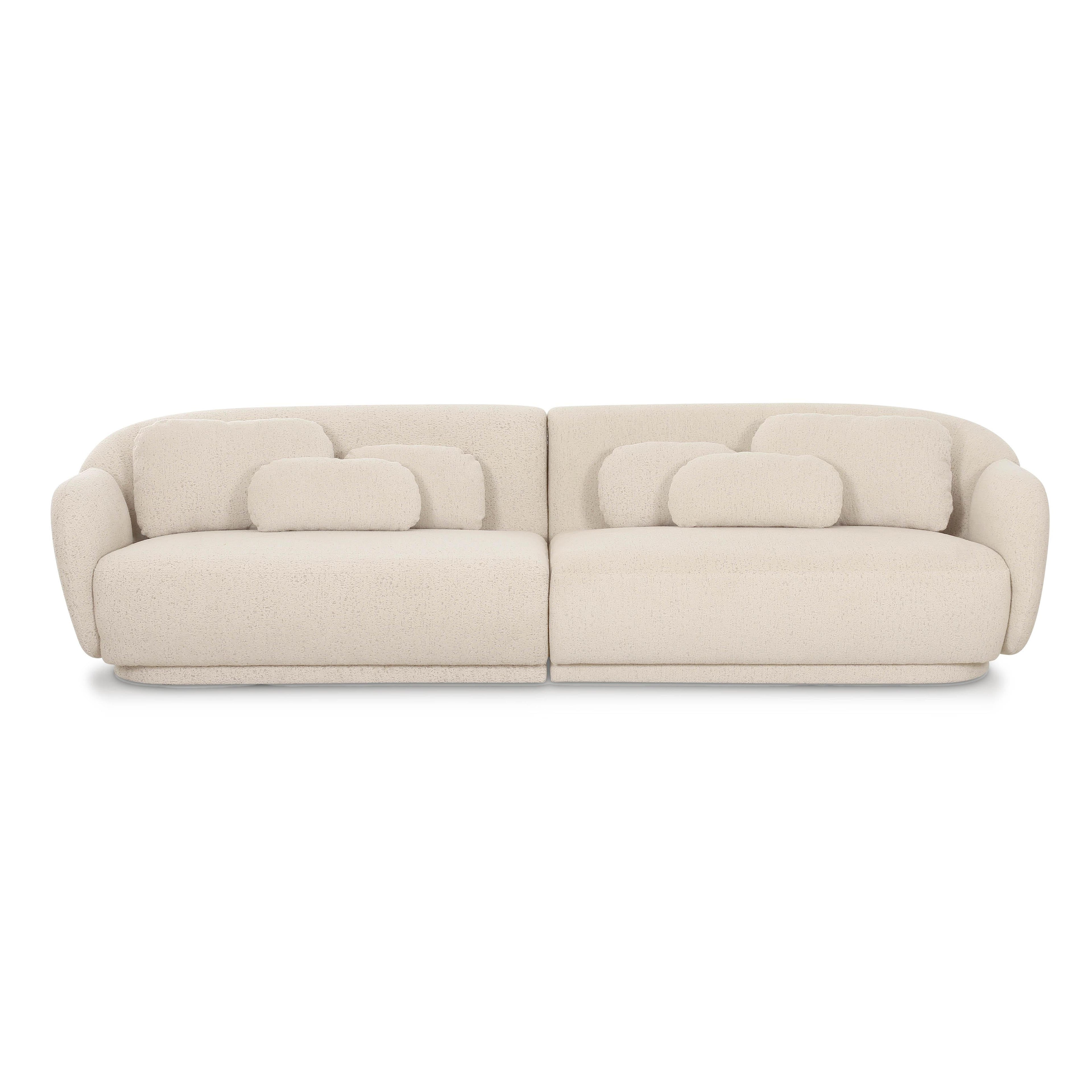 Misty 115" Cream Performance Boucle Modular Sofa
