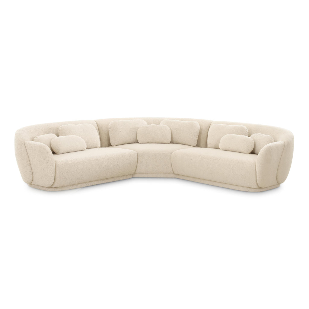 Misty 3-Piece Cream Performance Boucle Modular L-Sectional