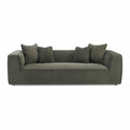 Tristine 96" Olive Green Upcycled Performance Basketweave Sofa