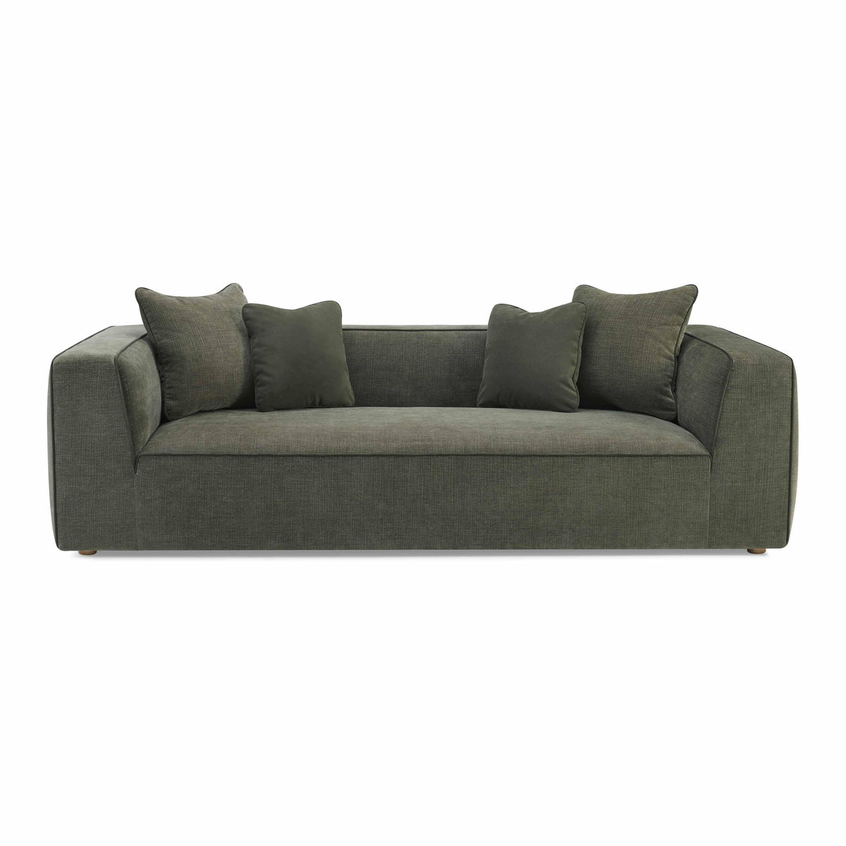Tristine 96" Olive Green Upcycled Performance Basketweave Sofa
