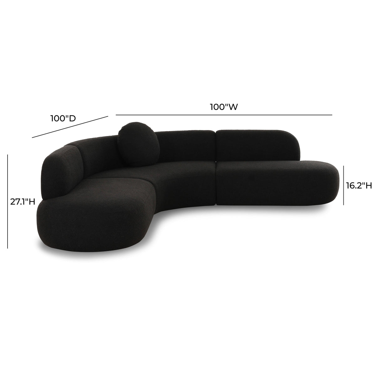Broohah 3-Piece Performance Fabric L-Shaped Sectional