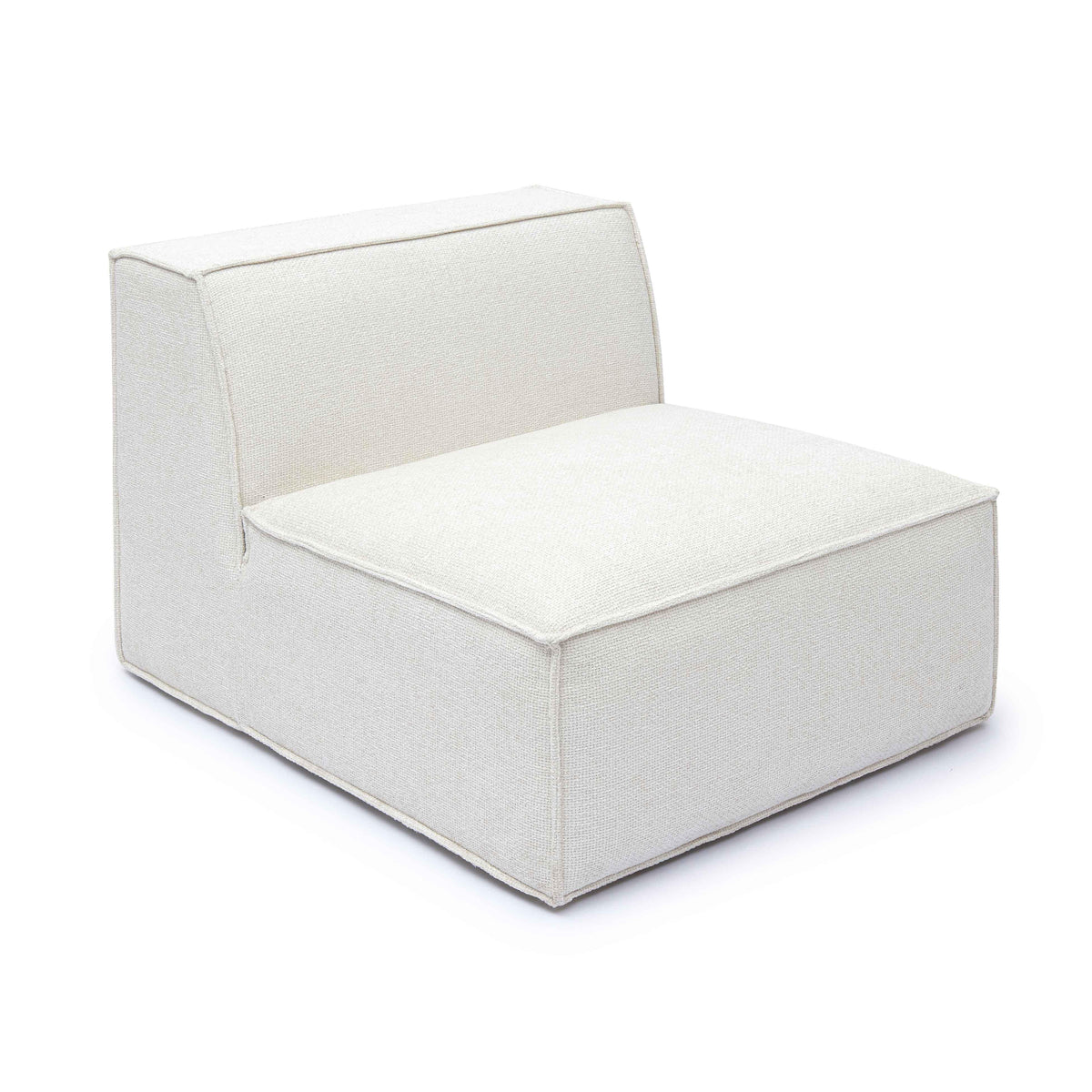 Mindy Performance Chenille Basketweave Modular Armless Chair — Cream null