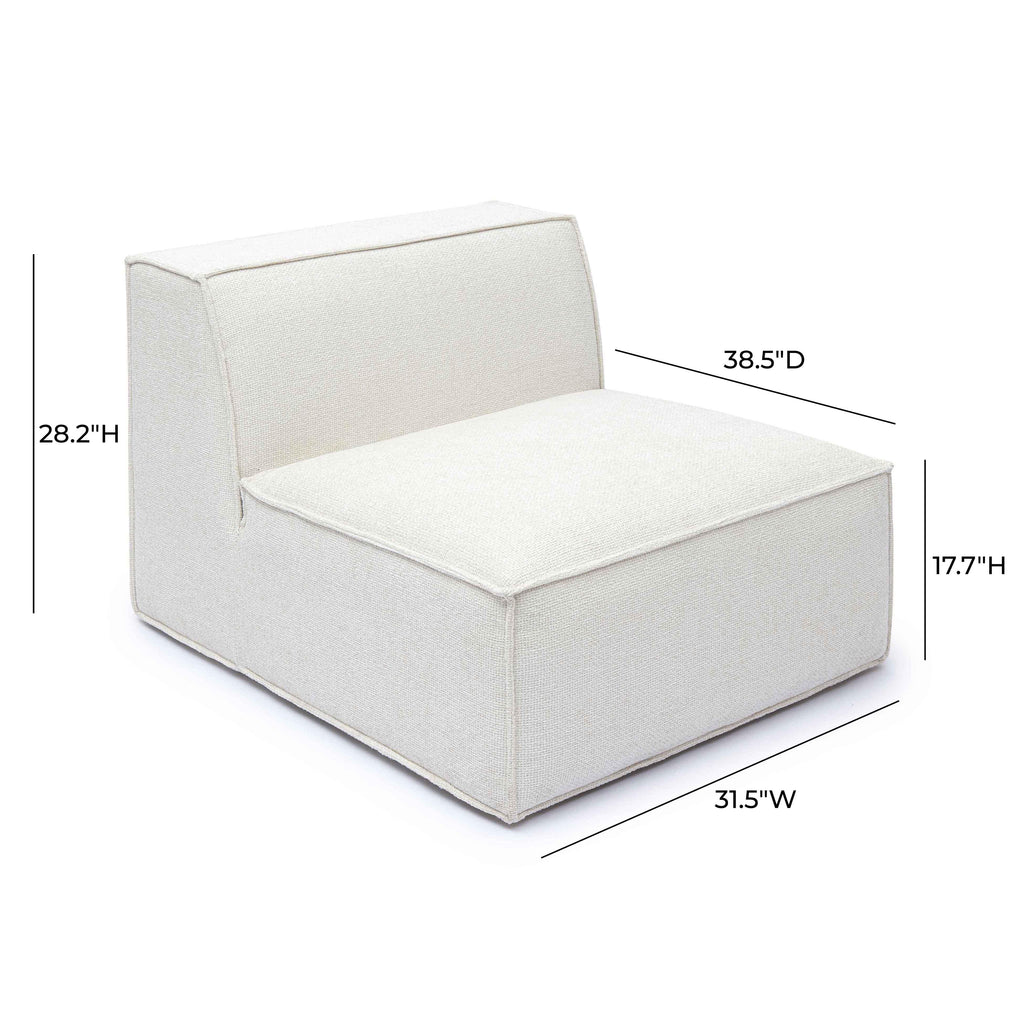 Mindy Performance Chenille Basketweave Modular Armless Chair