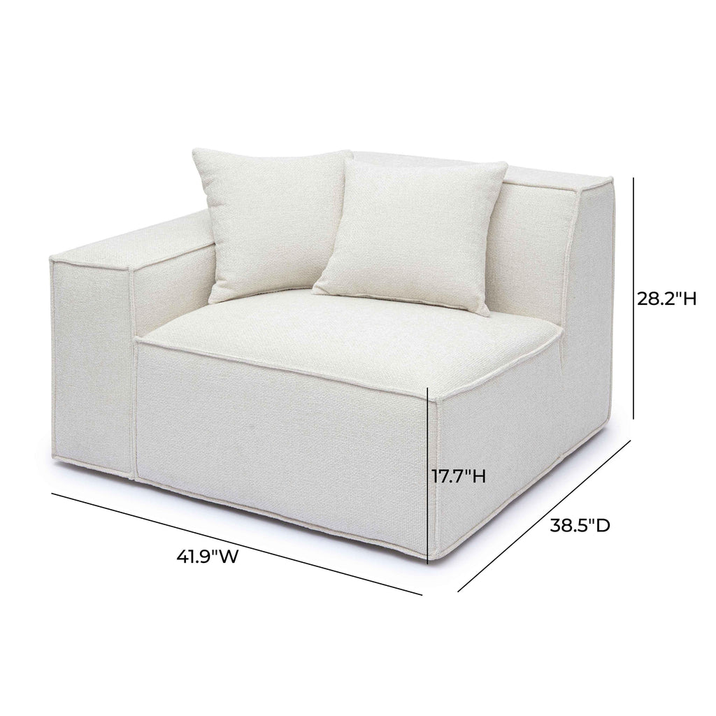 Mindy Performance Chenille Basketweave Modular Corner Chair
