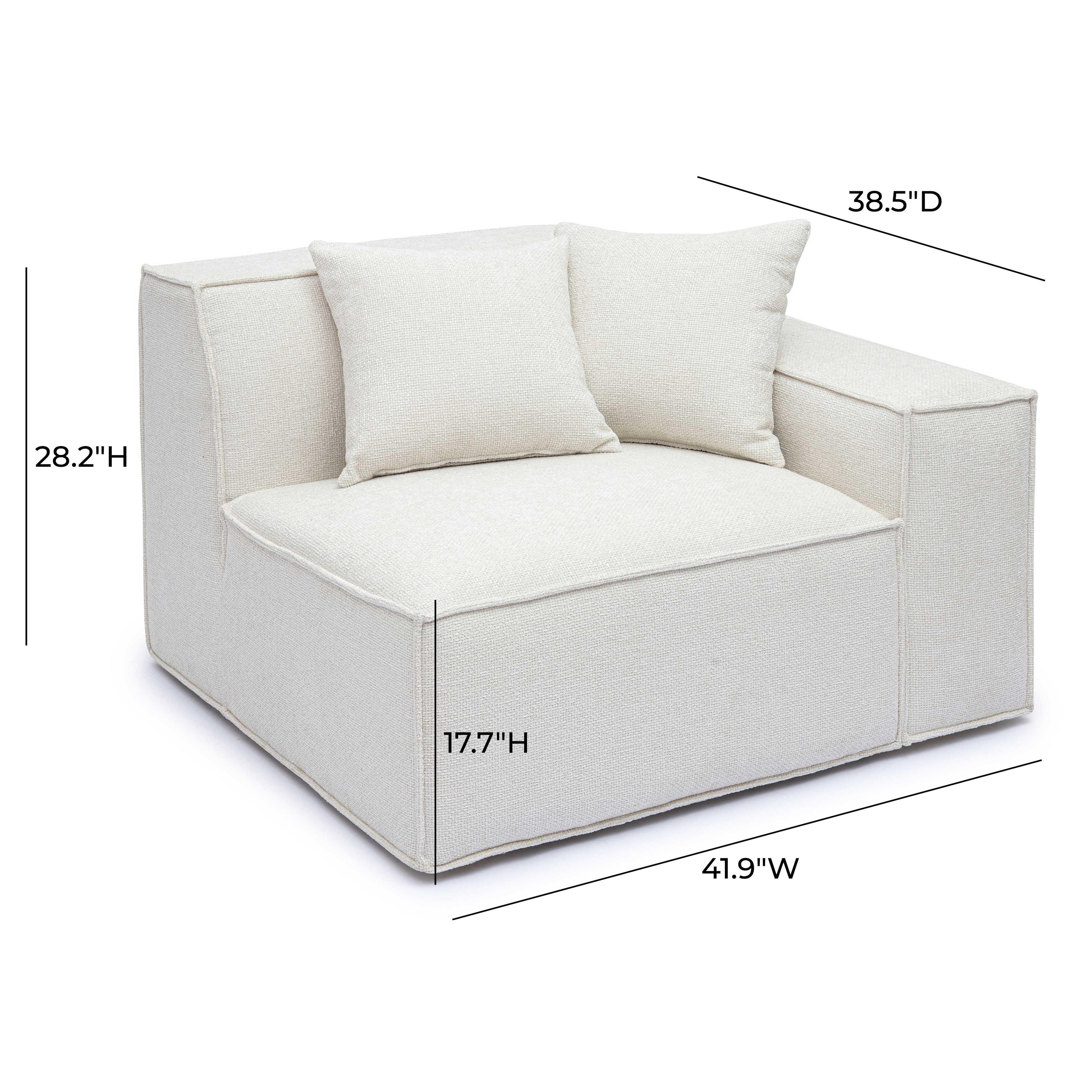 Mindy Performance Chenille Basketweave Modular Corner Chair