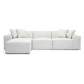 Mindy 4-Piece Performance Chenille Basketweave Modular Sectional