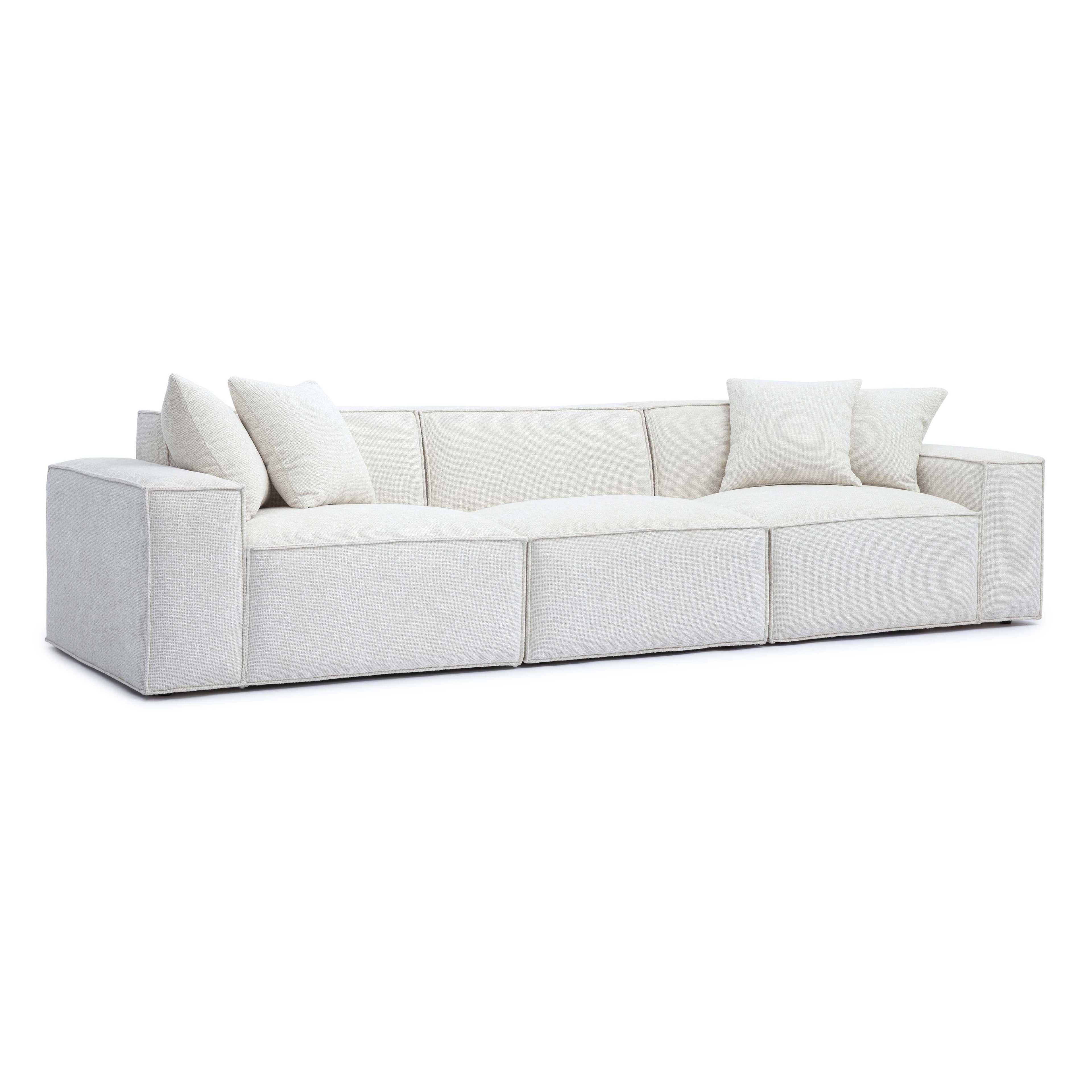 Mindy 115" Performance Chenille Basketweave Modular Sofa