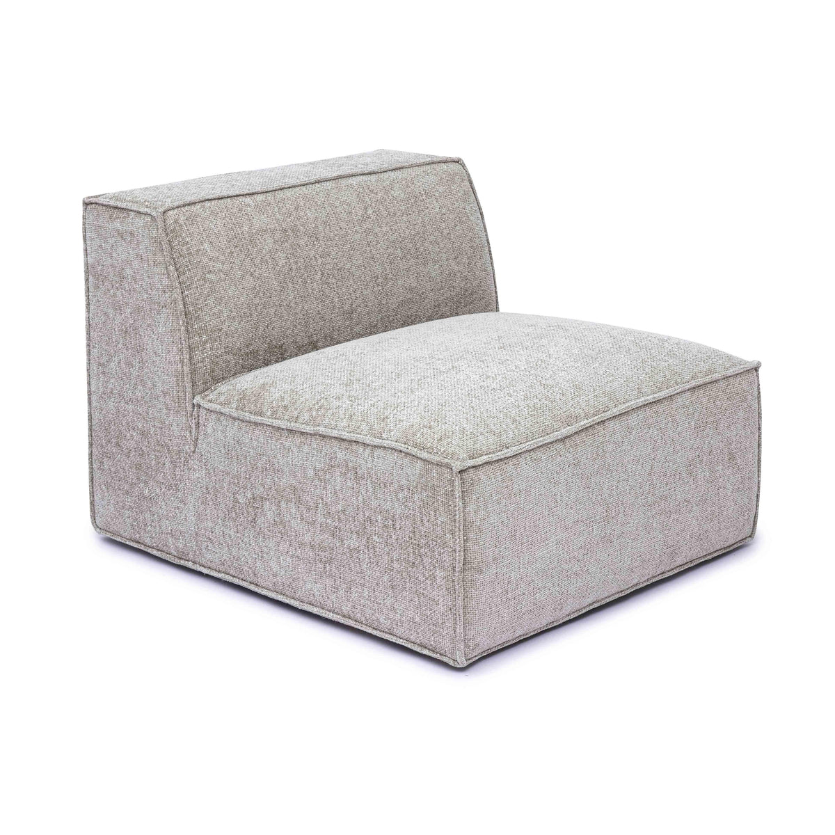 Mindy Performance Chenille Basketweave Modular Armless Chair — Taupe null