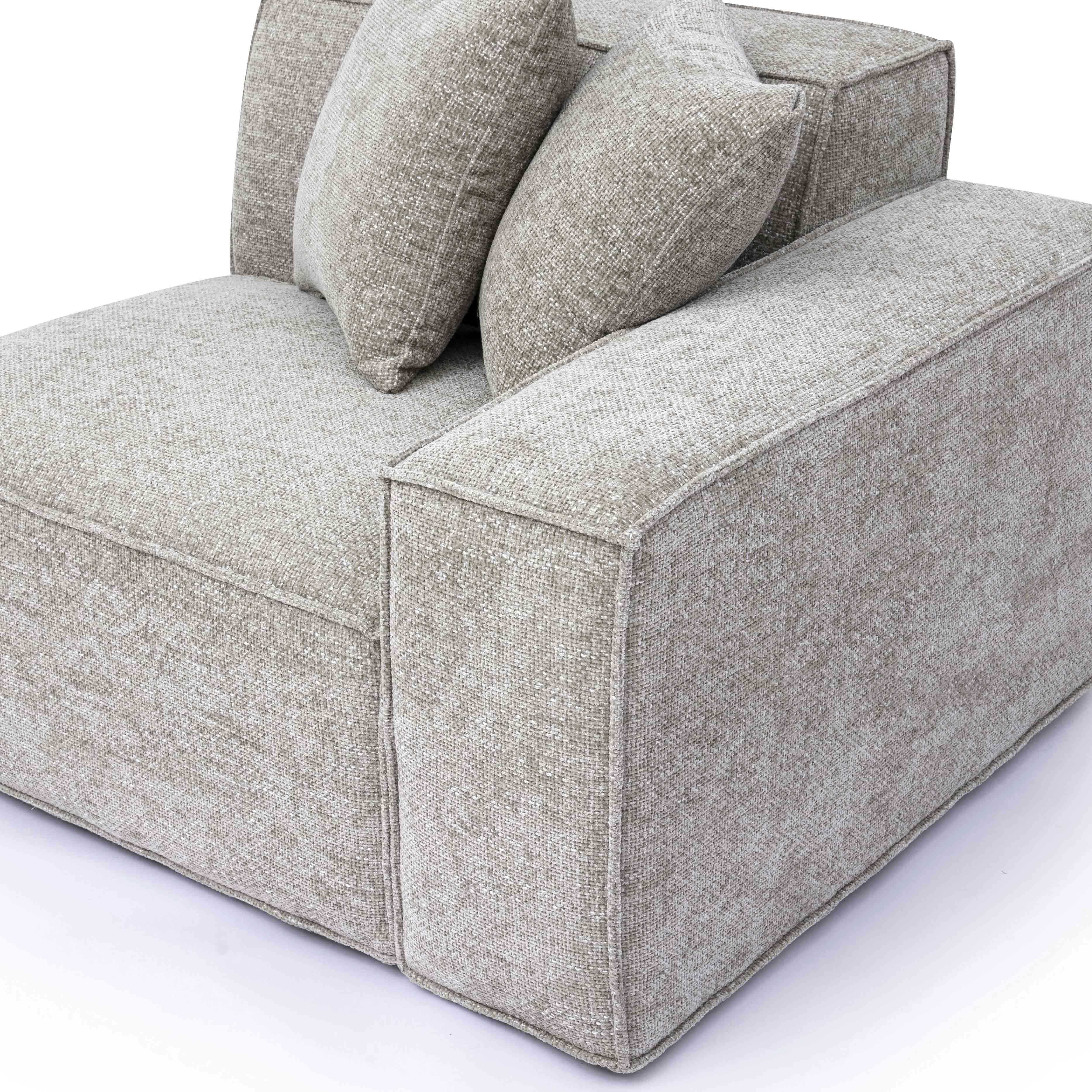 Mindy Performance Chenille Basketweave Modular Corner Chair
