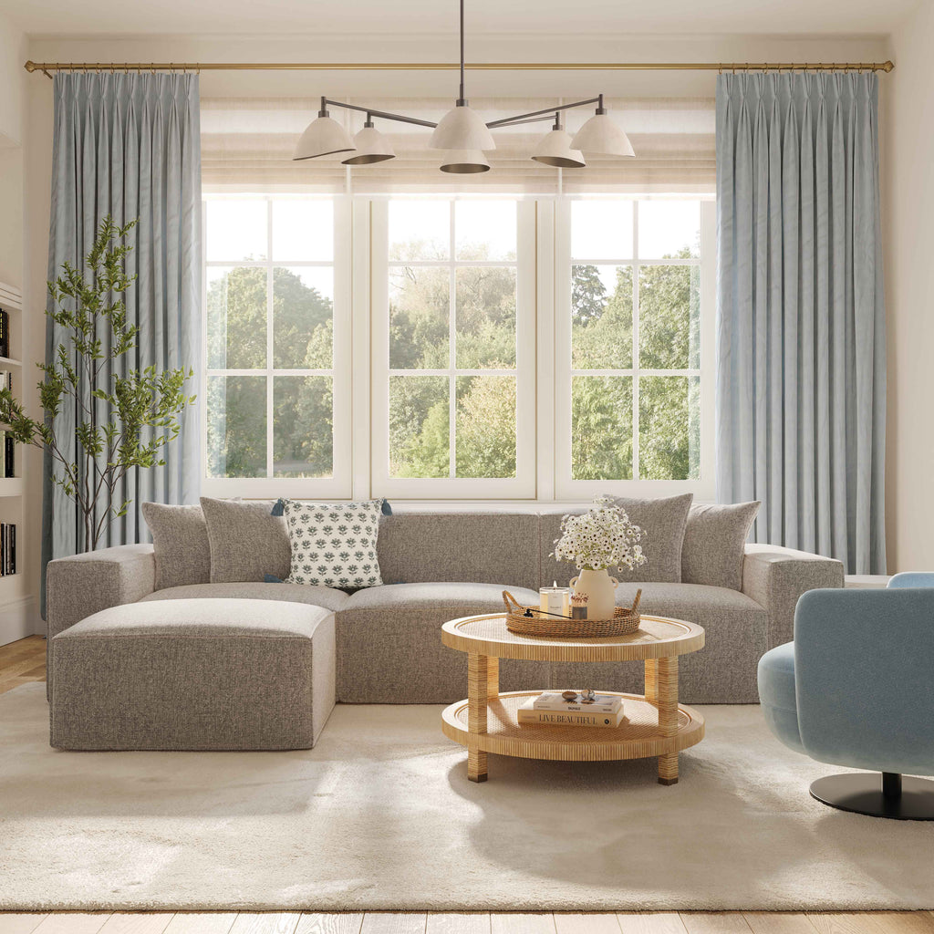 Mindy Performance Chenille Basketweave Modular Corner Chair