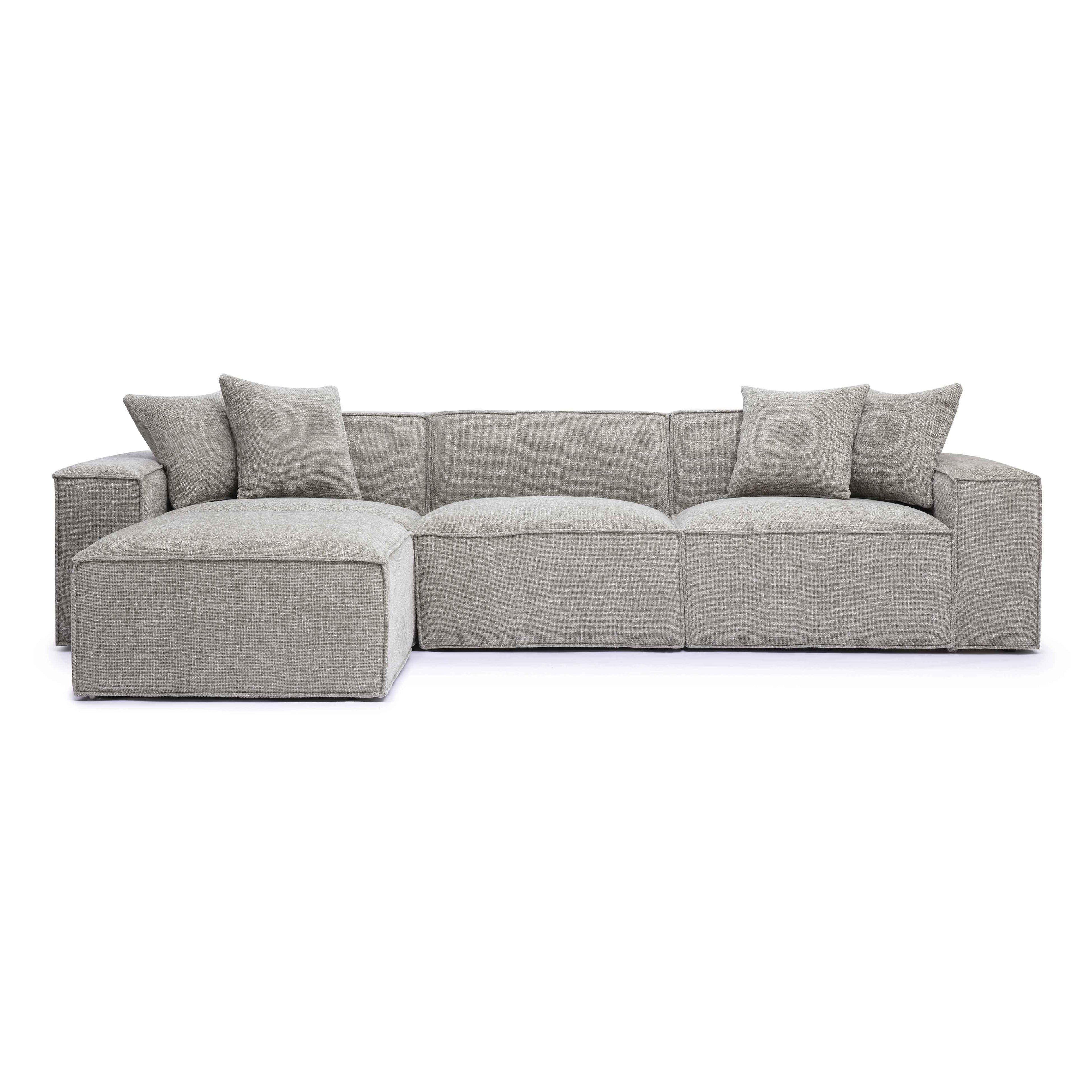 Mindy 4-Piece Performance Chenille Basketweave Modular Sectional