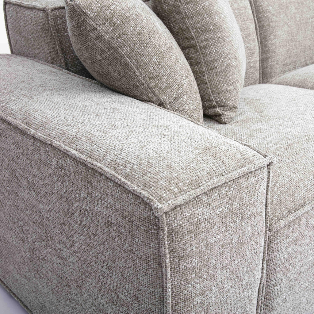 Mindy 4-Piece Performance Chenille Basketweave Modular Sectional