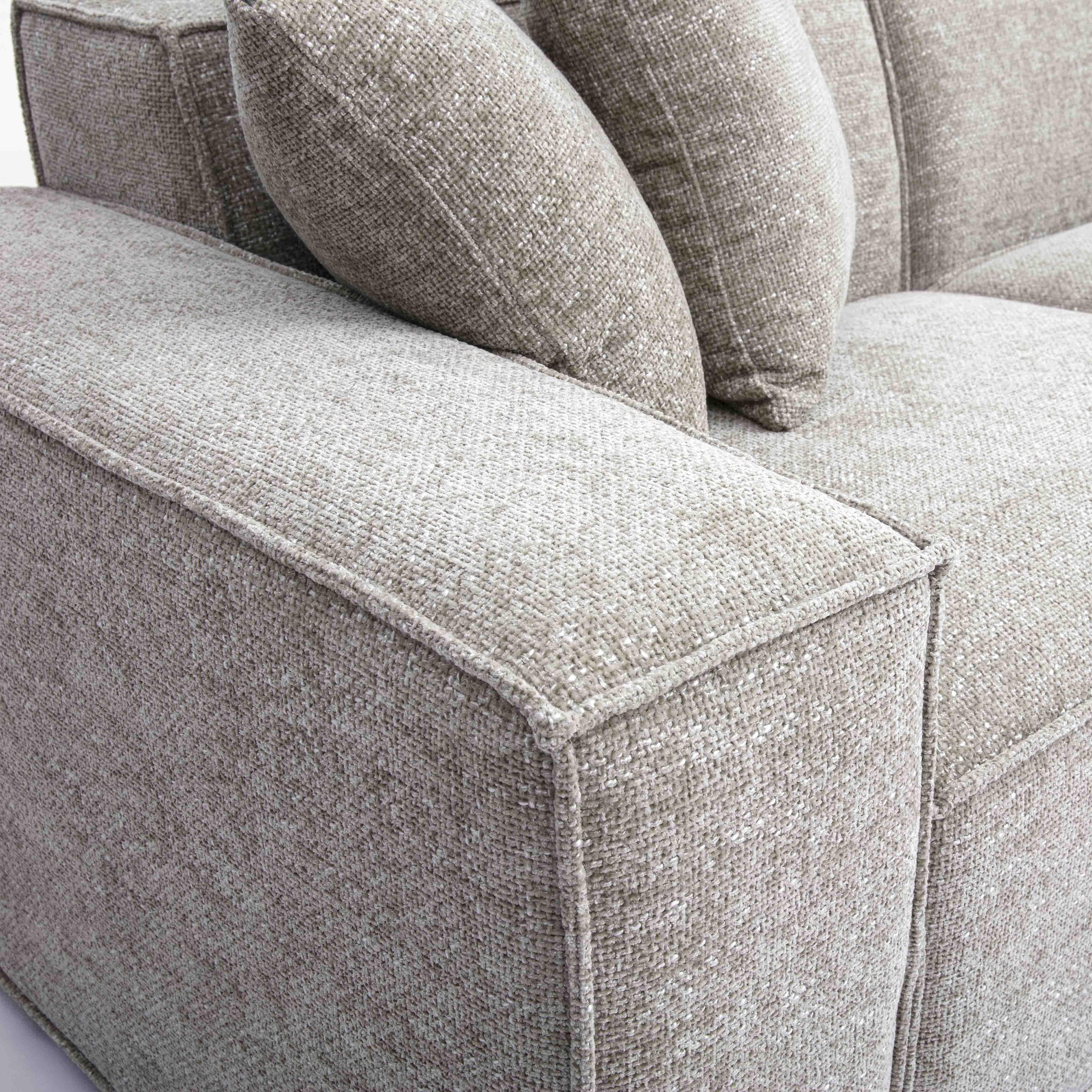 Mindy 4-Piece Performance Chenille Basketweave Modular Sectional