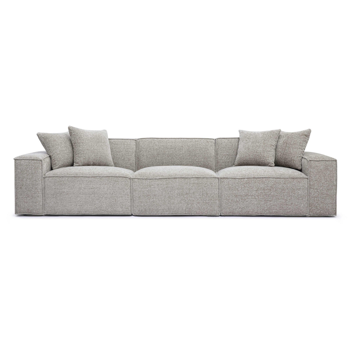 Mindy 115" Performance Chenille Basketweave Modular Sofa