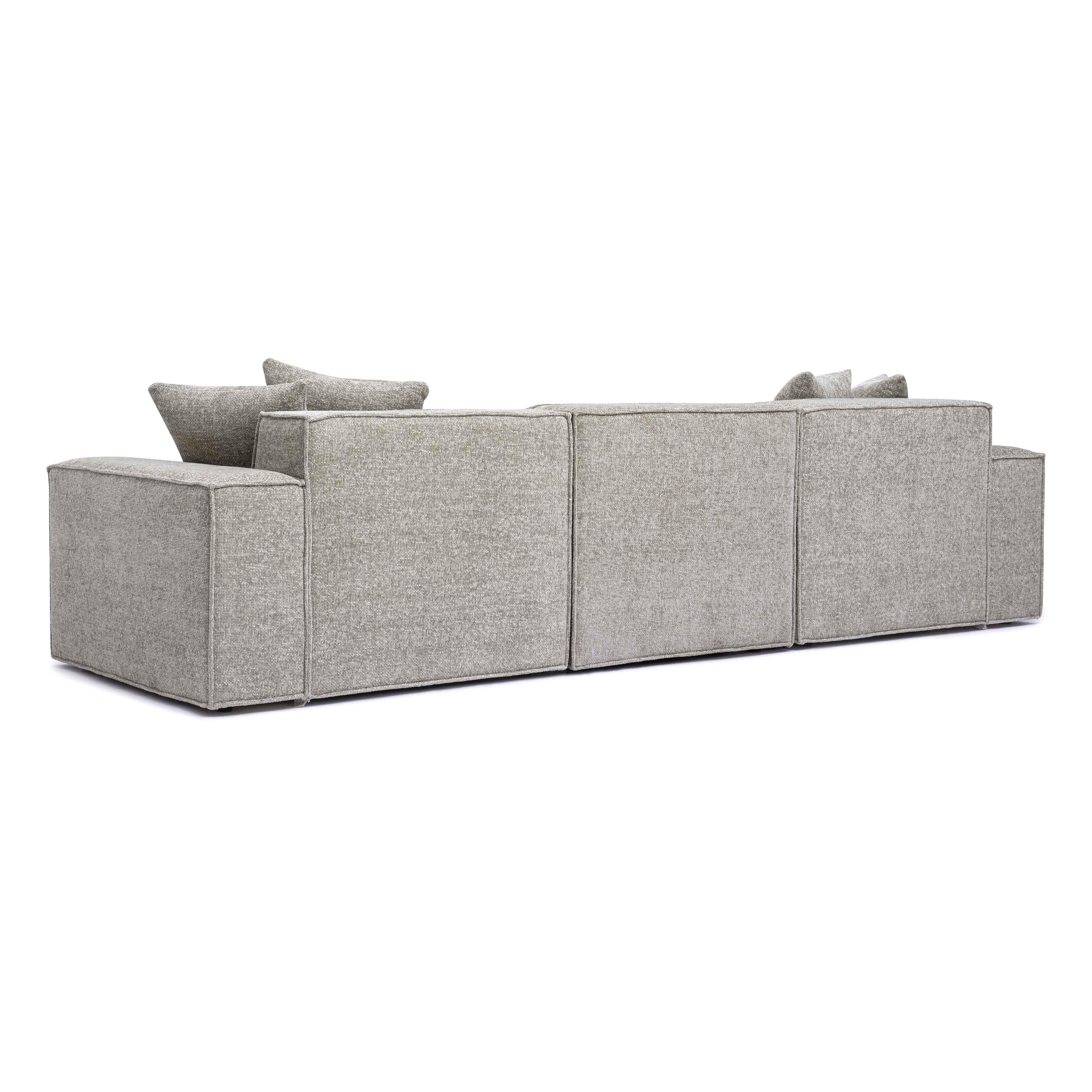 Mindy 115" Performance Chenille Basketweave Modular Sofa