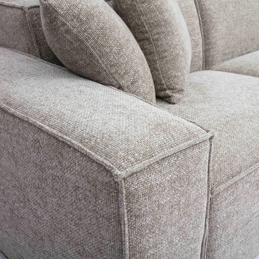 Mindy 115" Performance Chenille Basketweave Modular Sofa