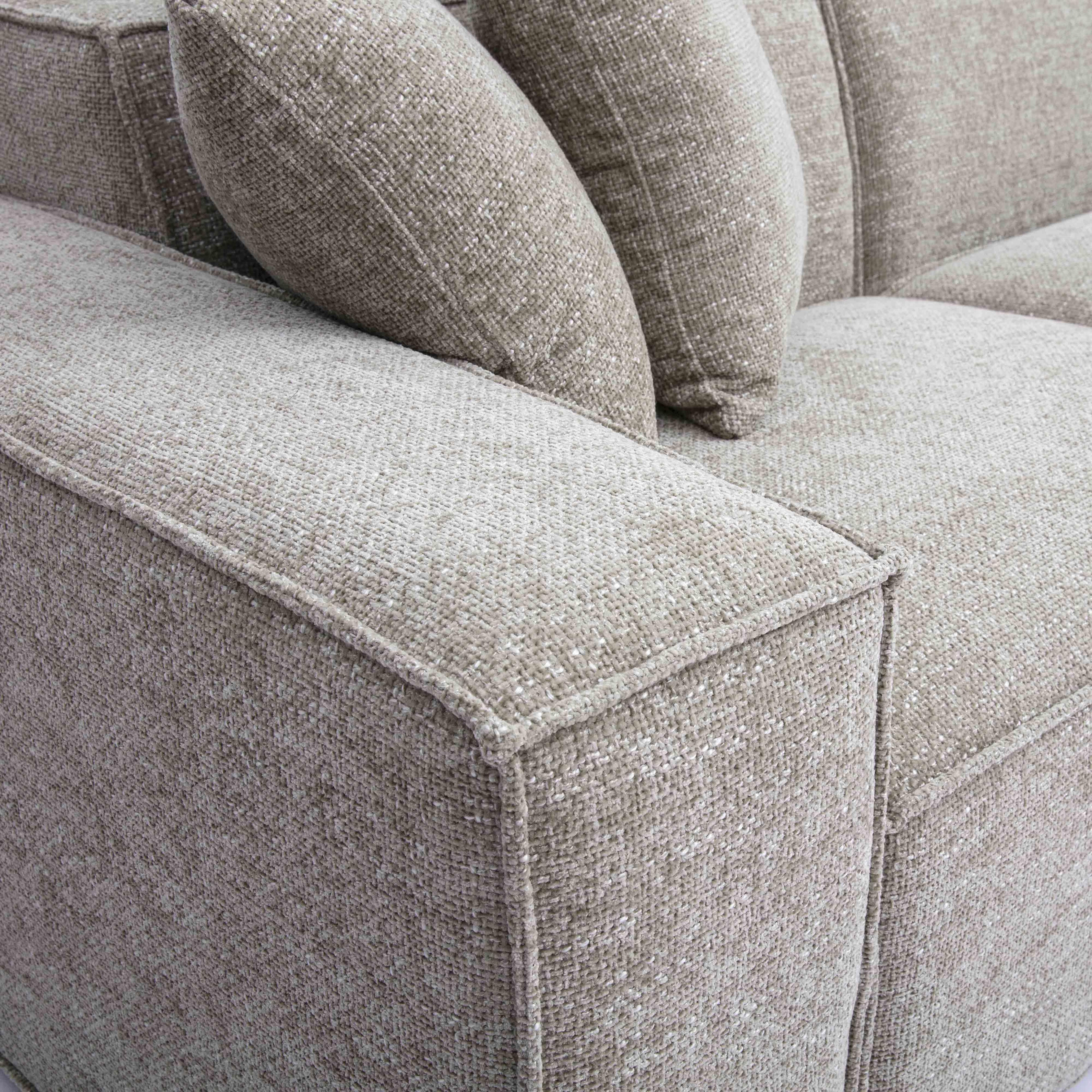 Mindy 115" Performance Chenille Basketweave Modular Sofa