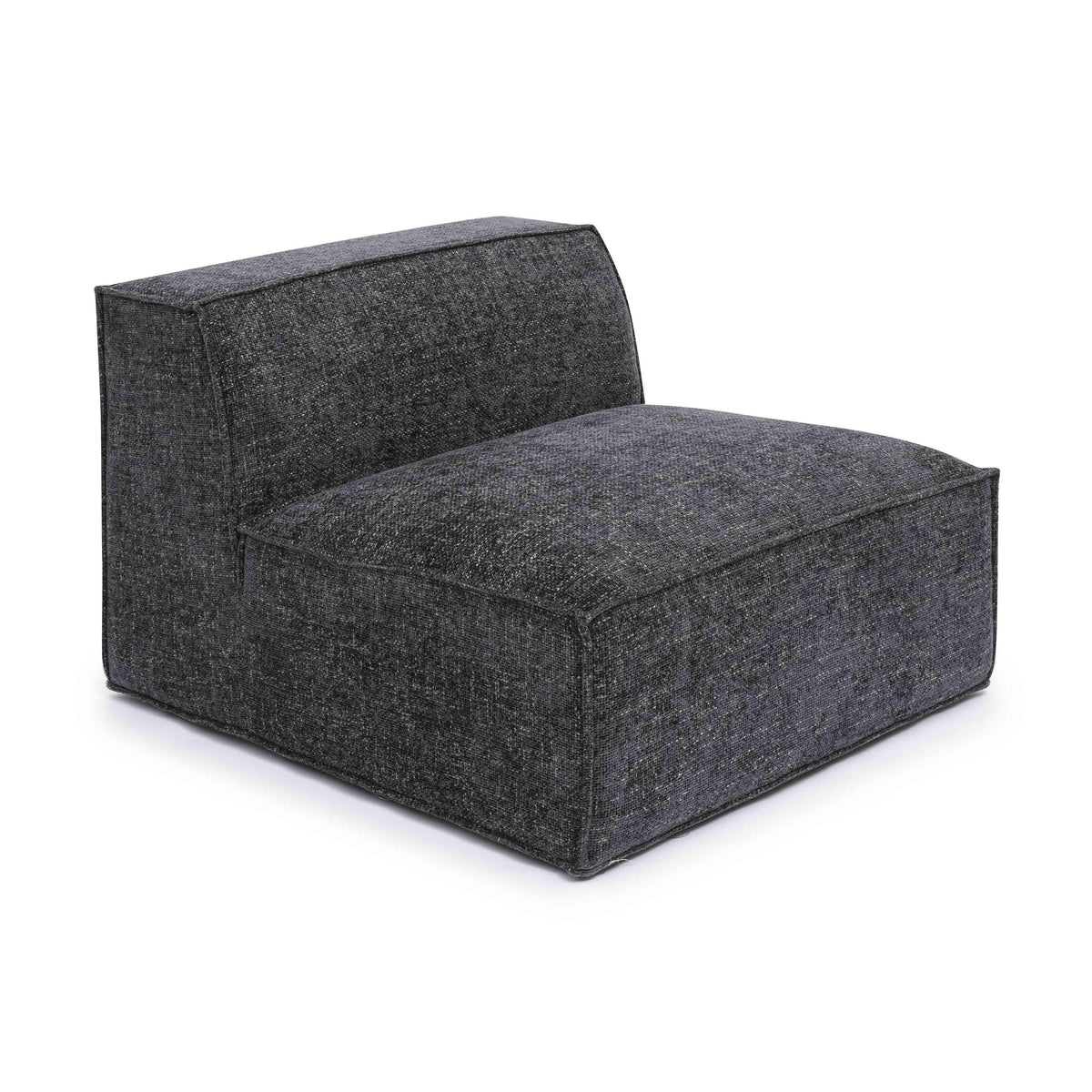 Mindy Performance Chenille Basketweave Modular Armless Chair — Charcoal null