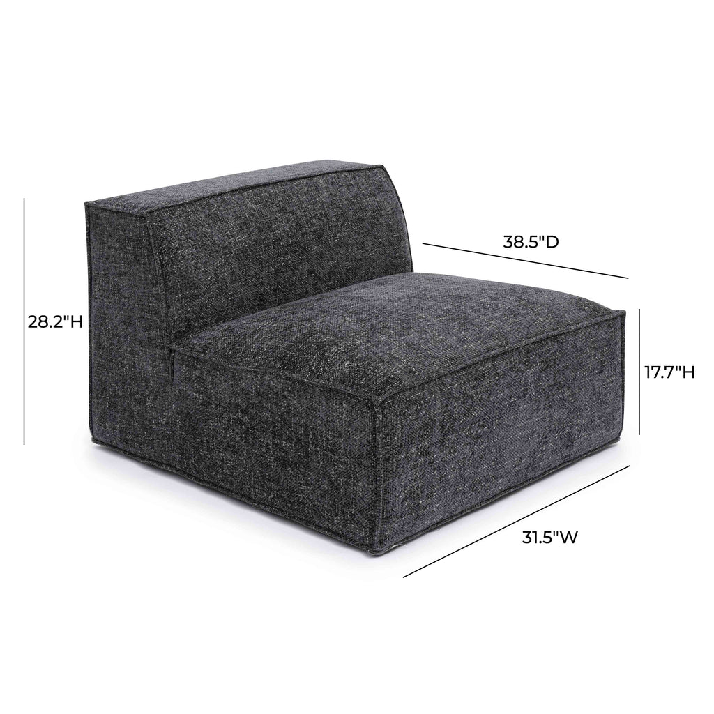 Mindy Performance Chenille Basketweave Modular Armless Chair