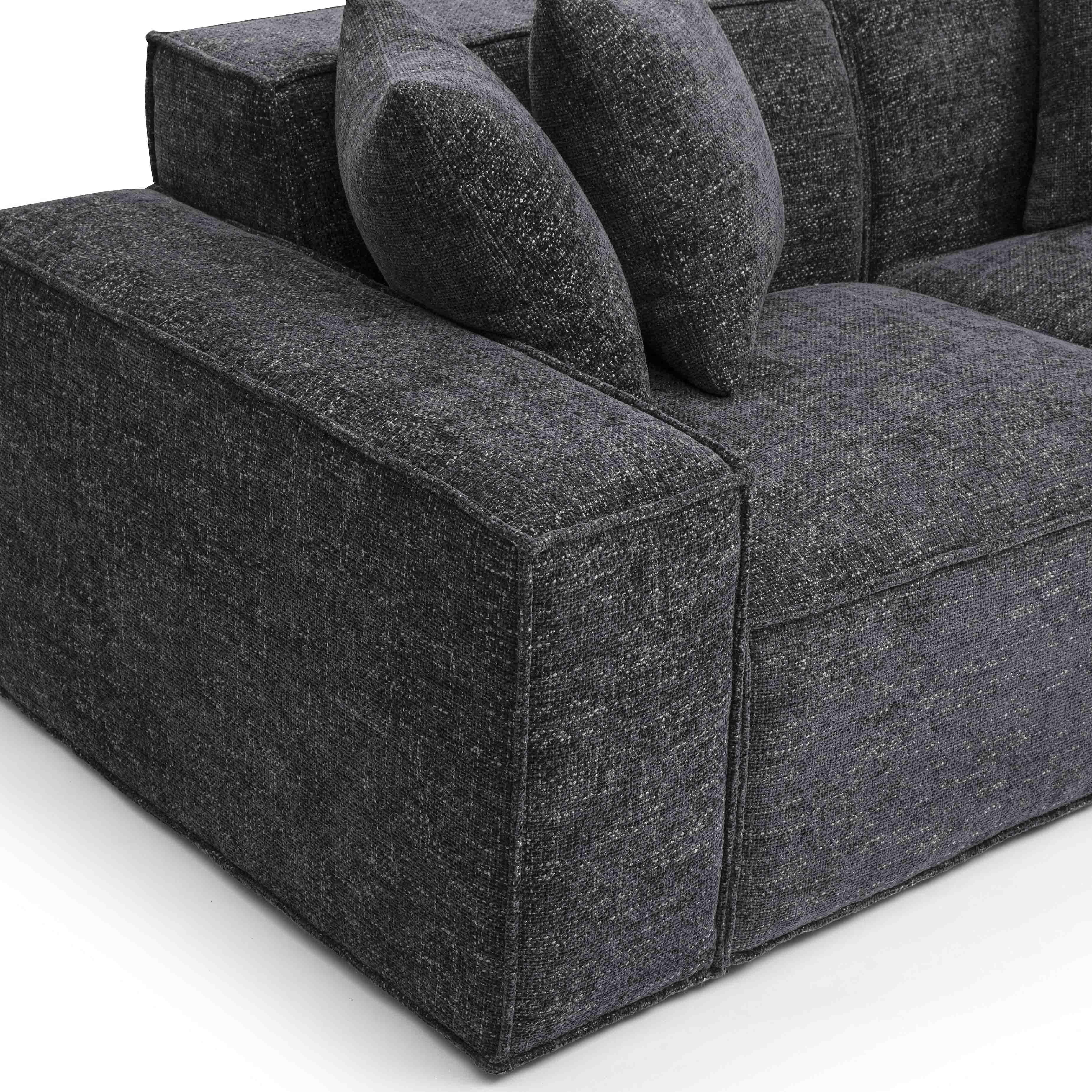 Mindy 84" Performance Chenille Basketweave Modular Loveseat