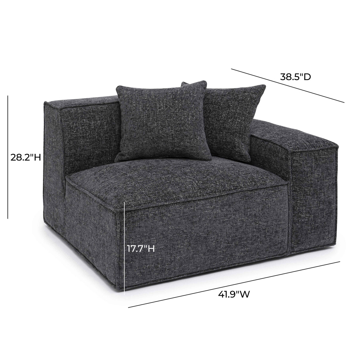 Mindy Performance Chenille Basketweave Modular Corner Chair