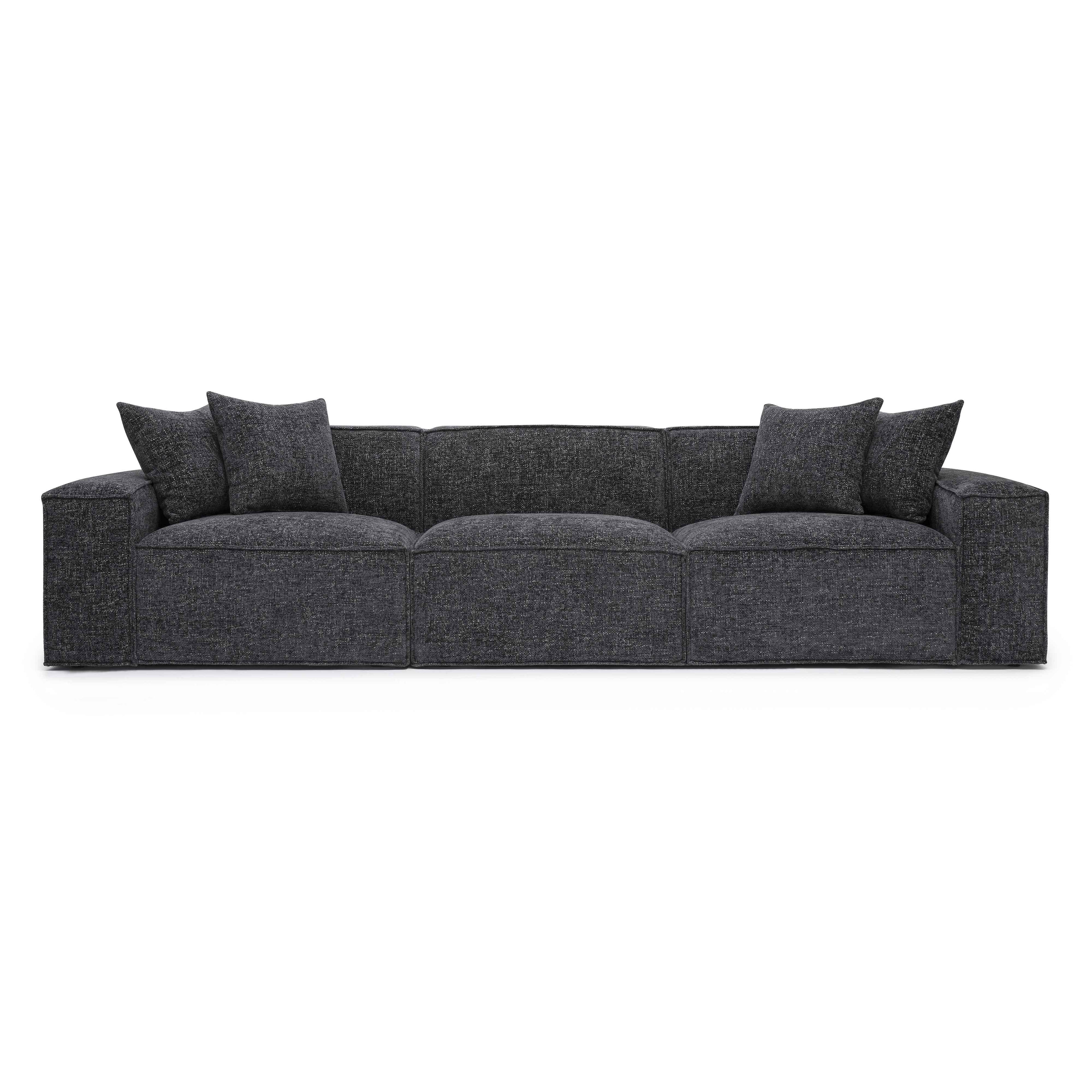 Mindy 115" Performance Chenille Basketweave Modular Sofa