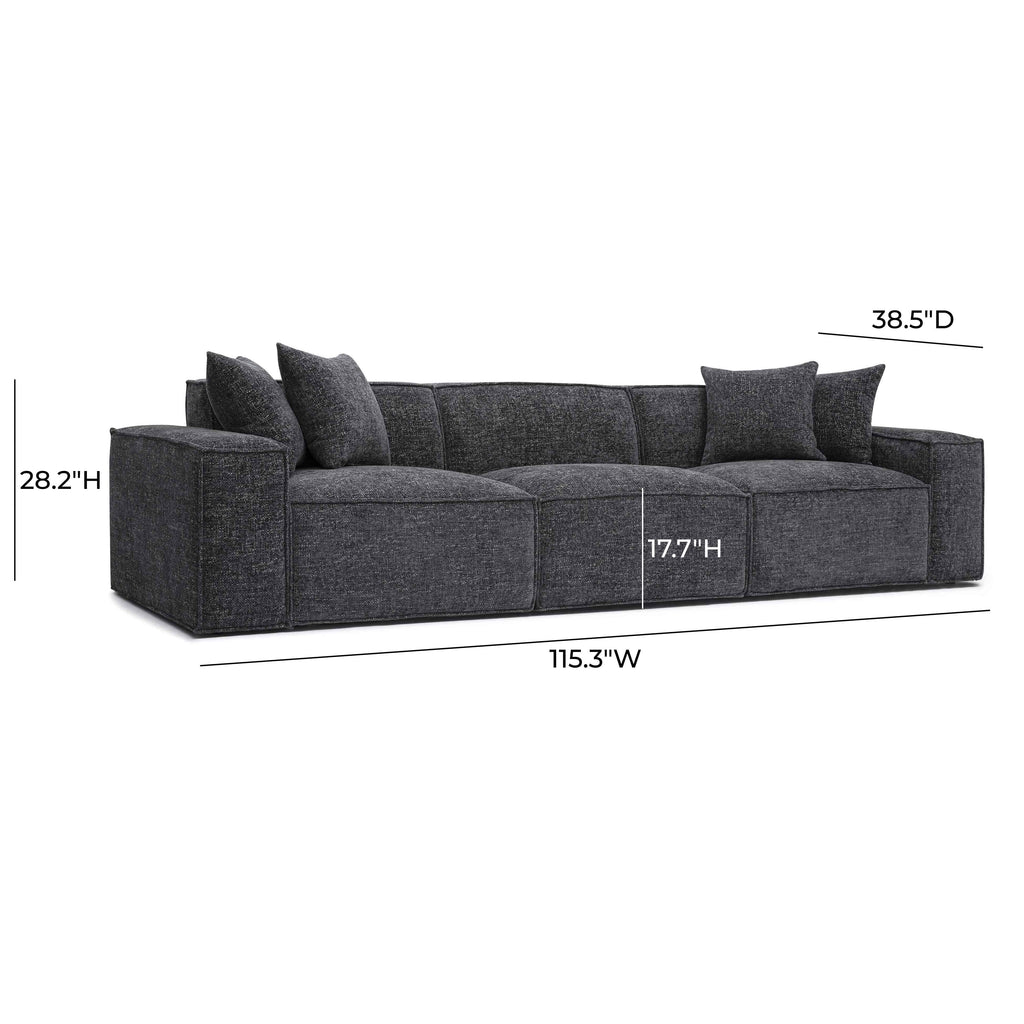 Mindy 115" Performance Chenille Basketweave Modular Sofa