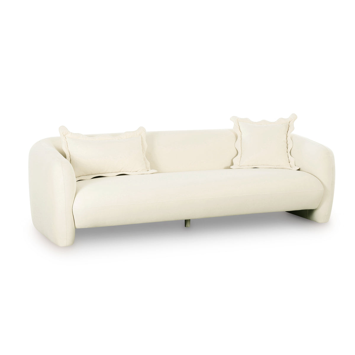 Lou 91" Performance Velvet Sofa — Cream null