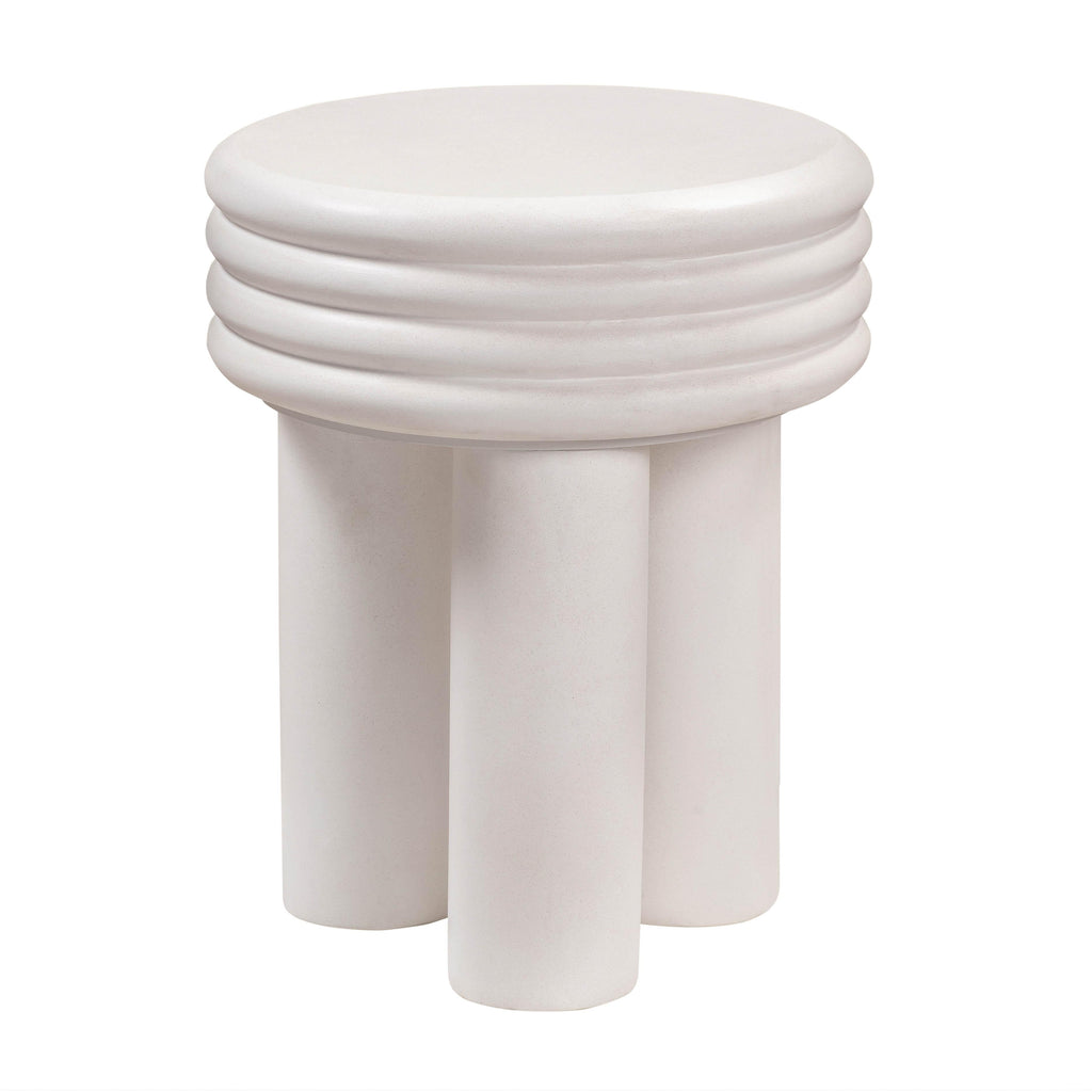 Delta Concrete Indoor/Outdoor Round Side Table — Ivory null