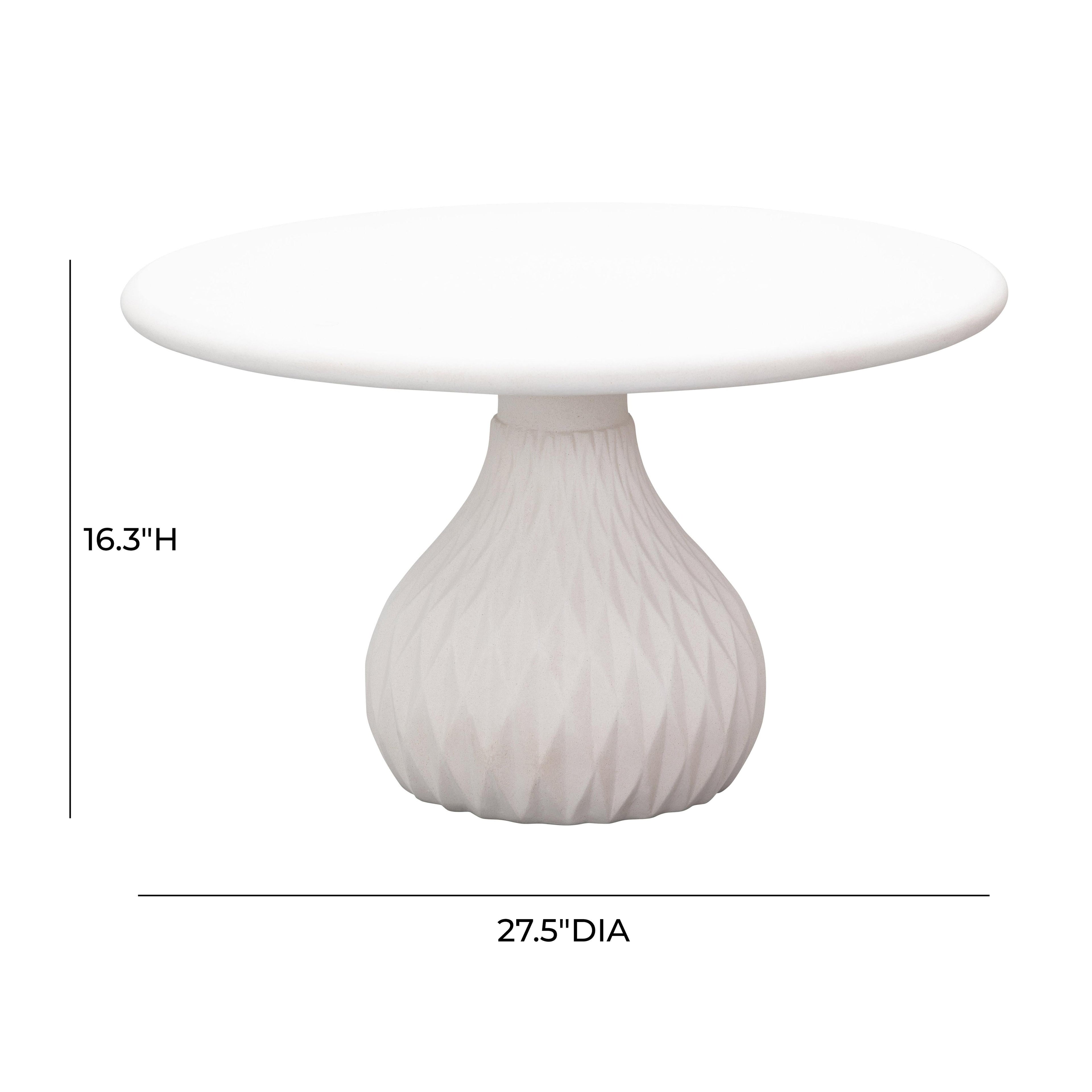 Tulum 27.5" Ivory Concrete Indoor / Outdoor Round Coffee Table