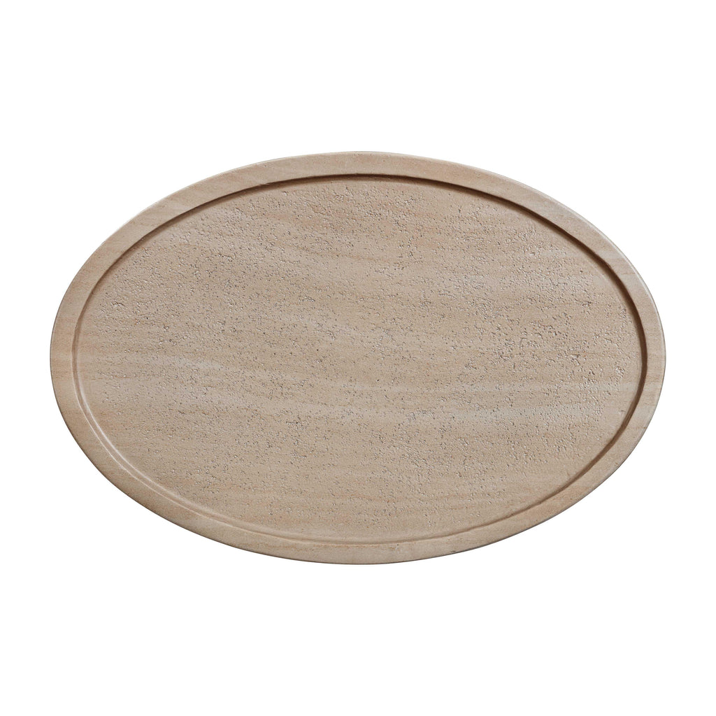 Eclipse Textured Faux Travertine Indoor/Outdoor Side Table