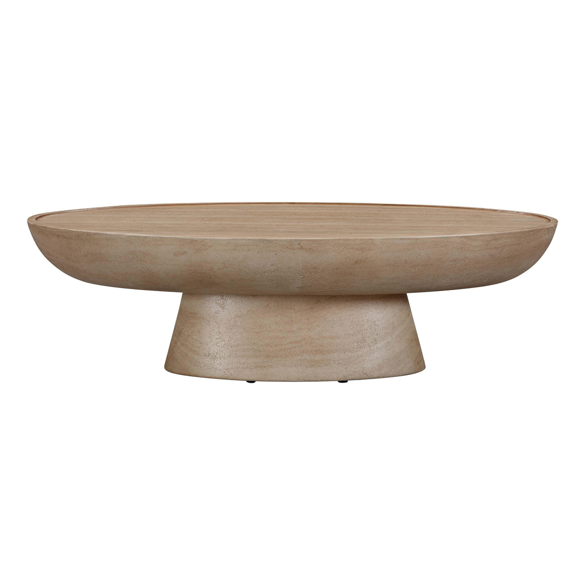 Eclipse 47" Textured Faux Travertine Indoor/Outdoor Coffee Table