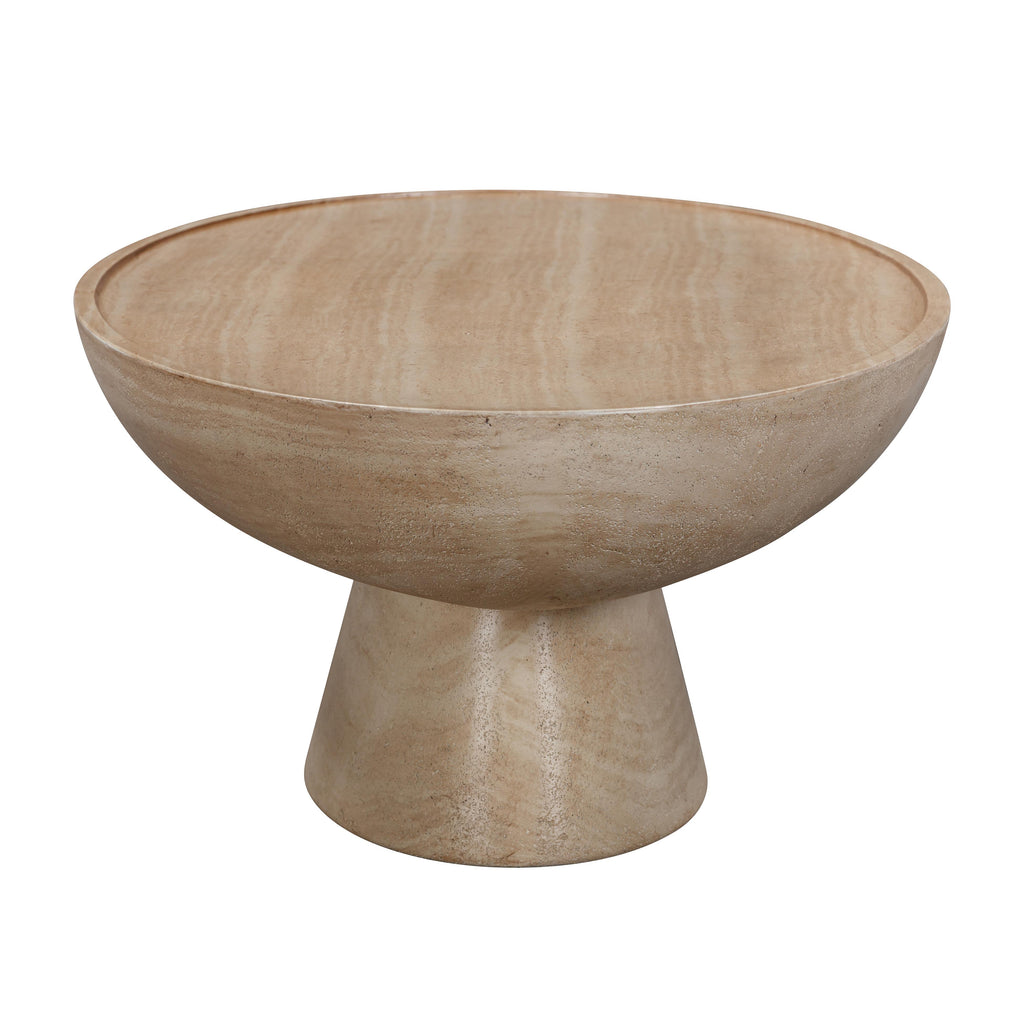 Eclipse 47" Textured Faux Travertine Indoor/Outdoor Coffee Table
