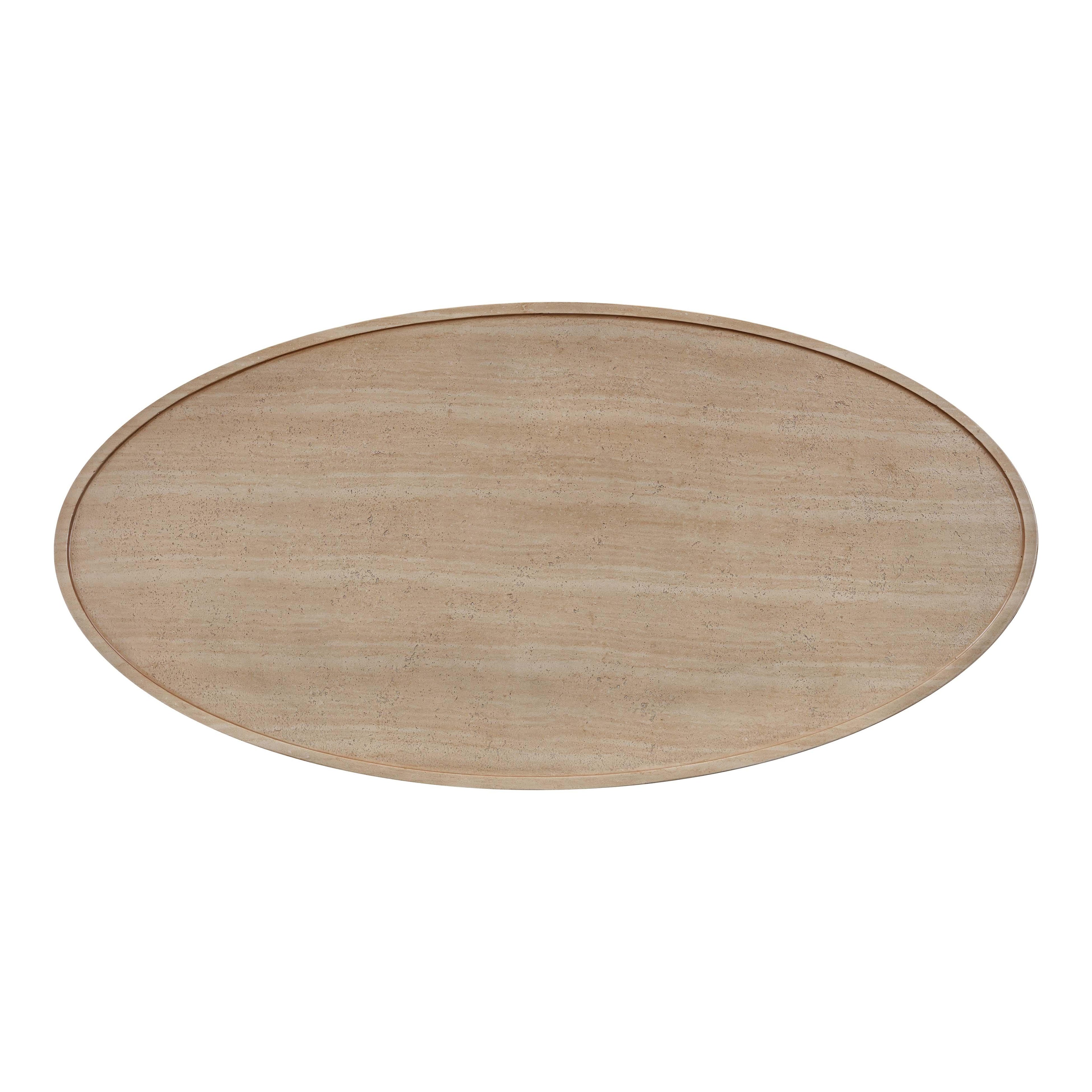 Eclipse 47" Textured Faux Travertine Indoor/Outdoor Coffee Table