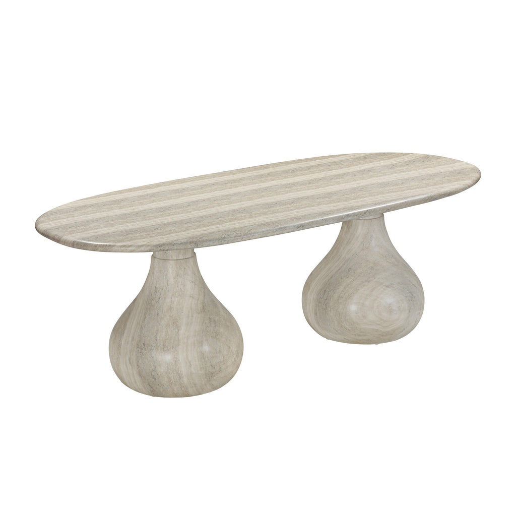 Smooch 87" Concrete Indoor/Outdoor Dining Table — Travertine null