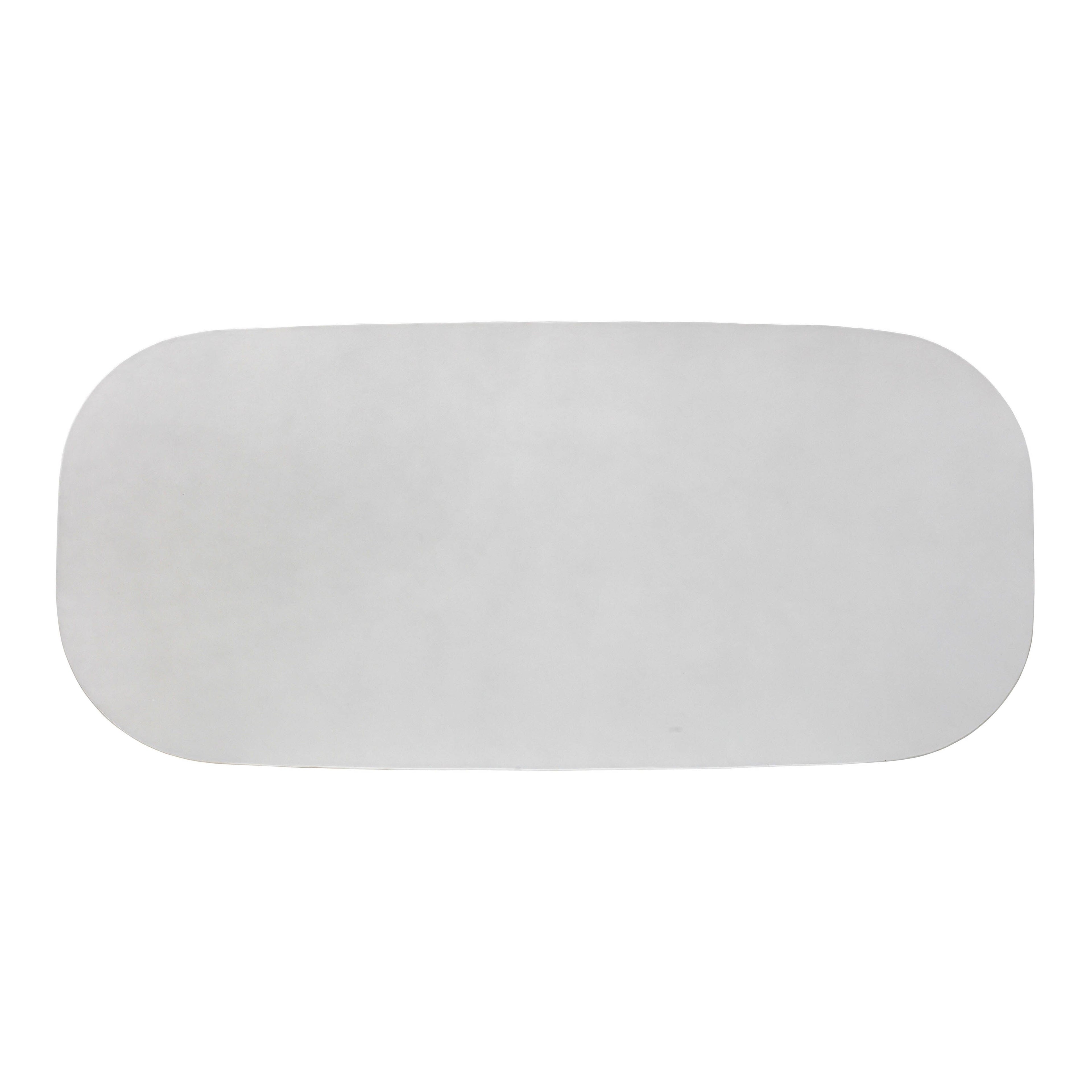 Margot 83" Light Grey Faux Plaster Indoor/Outdoor Concrete Oval Dining Table