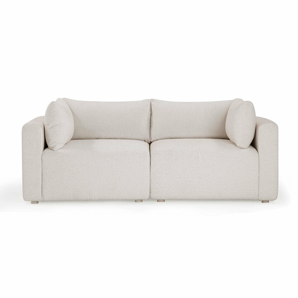 Hangover 81" Cream Performance Fabric Outdoor Modular Loveseat