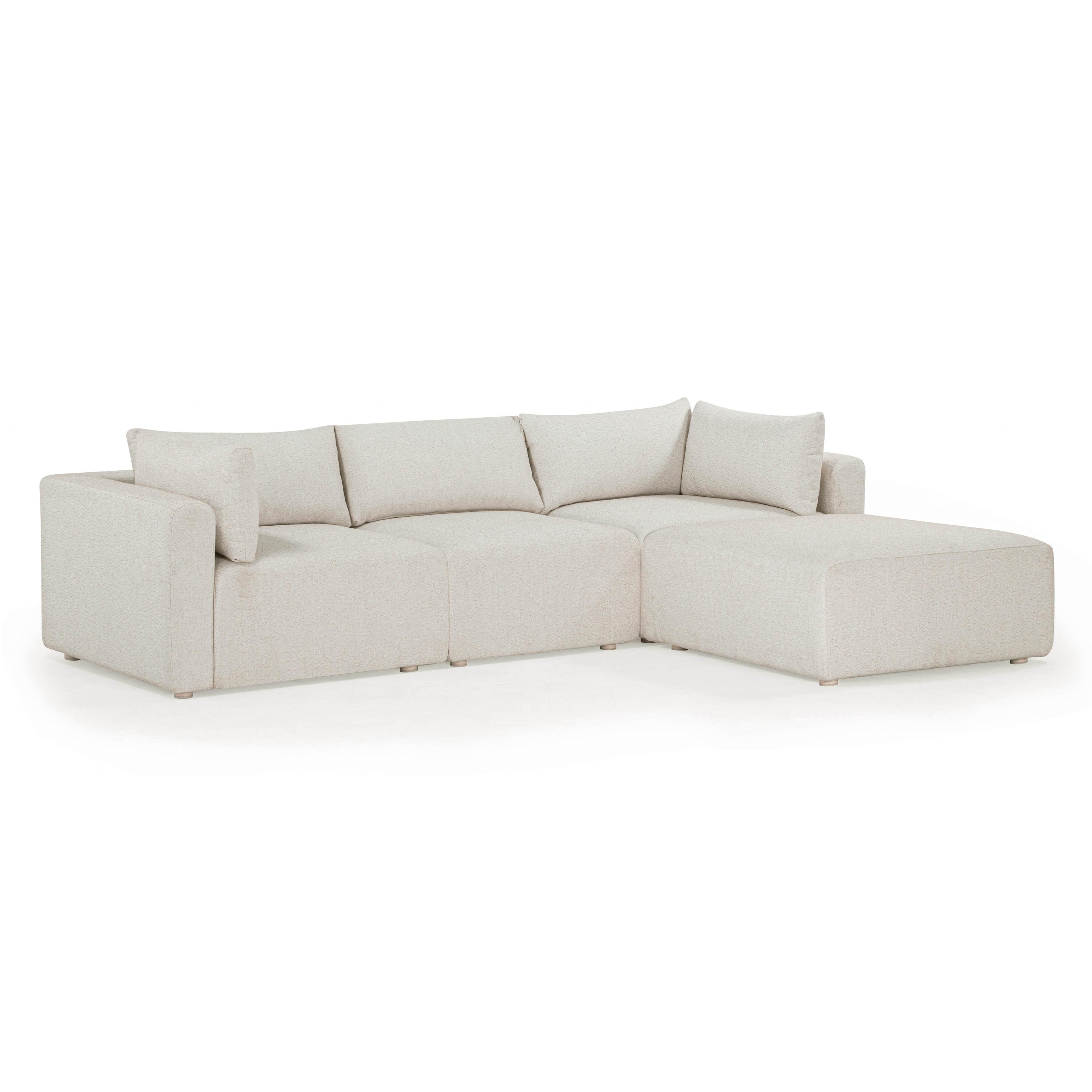 Hangover 4-Piece Cream Performance Fabric Outdoor Modular Sectional