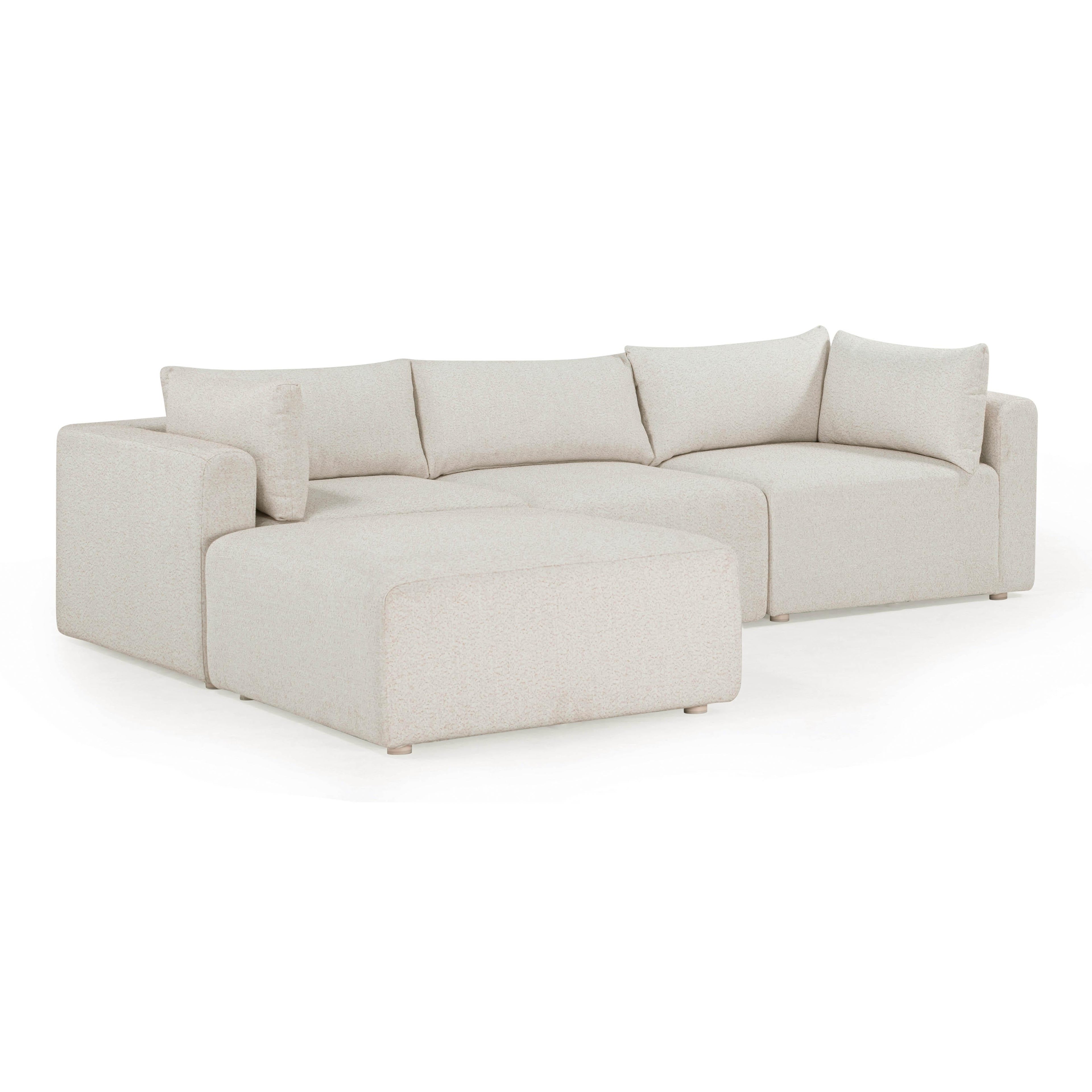 Hangover 4-Piece Cream Performance Fabric Outdoor Modular Sectional