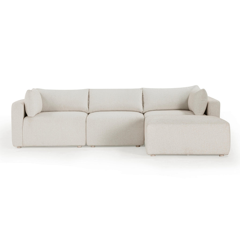 Hangover 4-Piece Cream Performance Fabric Outdoor Modular Sectional