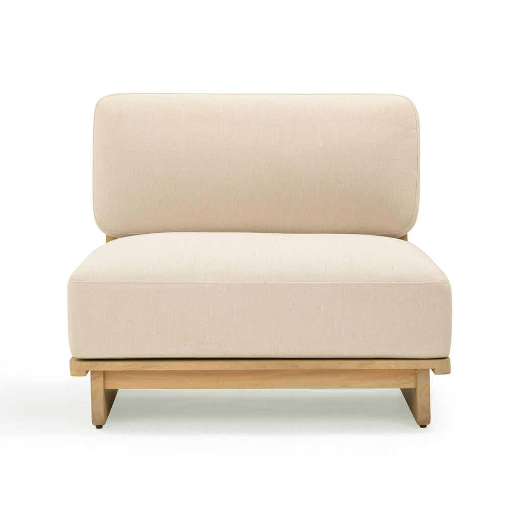 Reavan Cream Performance Fabric Outdoor Lounge Chair